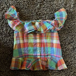 Ralph Lauren Peplum Plaid top